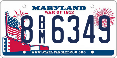 MD license plate 8BM6349