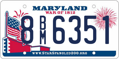 MD license plate 8BM6351