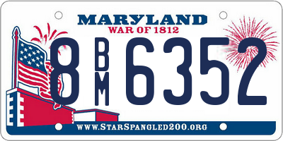 MD license plate 8BM6352