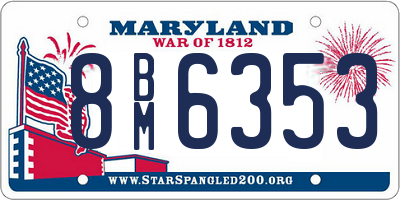 MD license plate 8BM6353