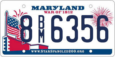 MD license plate 8BM6356