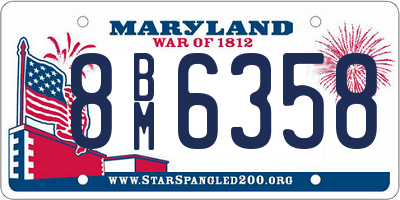 MD license plate 8BM6358