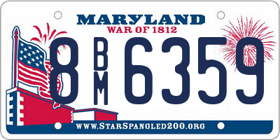 MD license plate 8BM6359