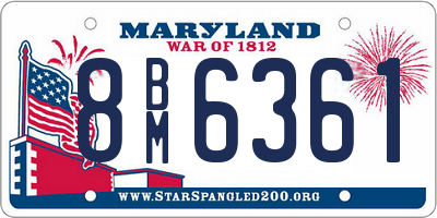 MD license plate 8BM6361