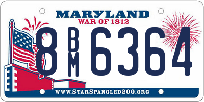 MD license plate 8BM6364