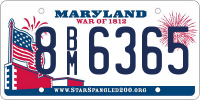 MD license plate 8BM6365