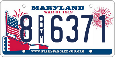 MD license plate 8BM6371