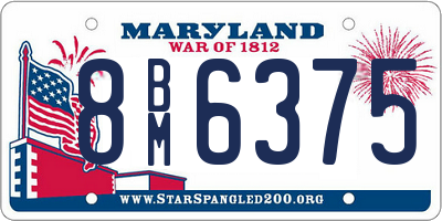 MD license plate 8BM6375