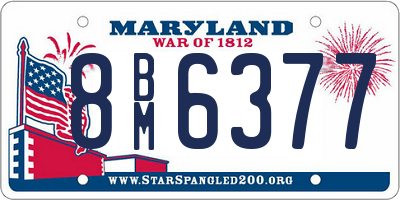 MD license plate 8BM6377