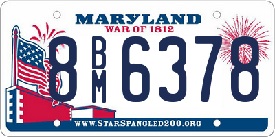 MD license plate 8BM6378