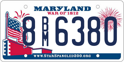 MD license plate 8BM6380