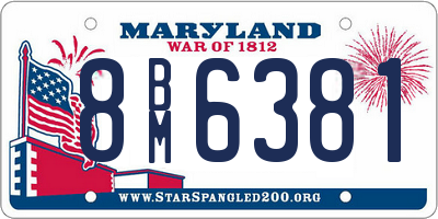 MD license plate 8BM6381