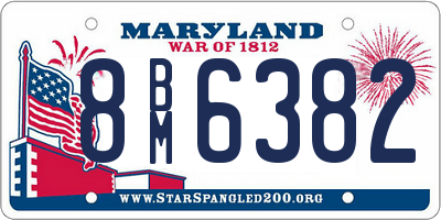 MD license plate 8BM6382