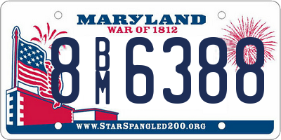 MD license plate 8BM6388