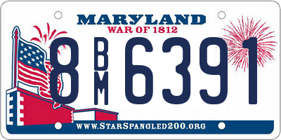MD license plate 8BM6391