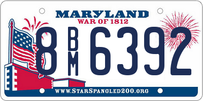 MD license plate 8BM6392