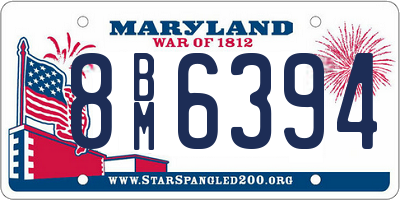 MD license plate 8BM6394