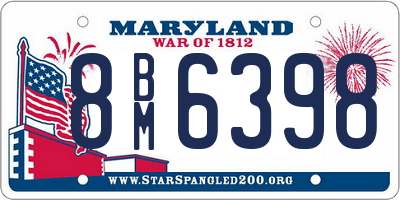 MD license plate 8BM6398