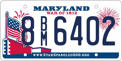 MD license plate 8BM6402