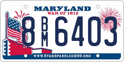 MD license plate 8BM6403