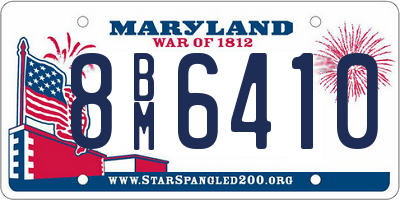 MD license plate 8BM6410