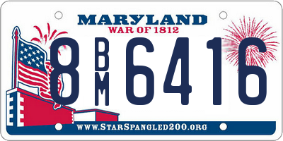 MD license plate 8BM6416
