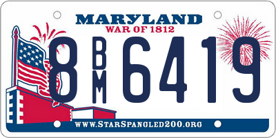 MD license plate 8BM6419