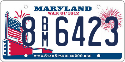 MD license plate 8BM6423