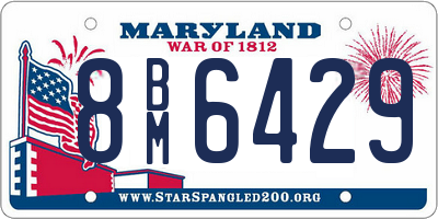 MD license plate 8BM6429