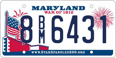 MD license plate 8BM6431