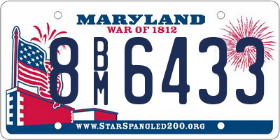 MD license plate 8BM6433