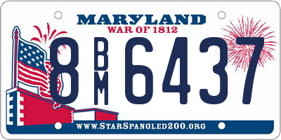 MD license plate 8BM6437