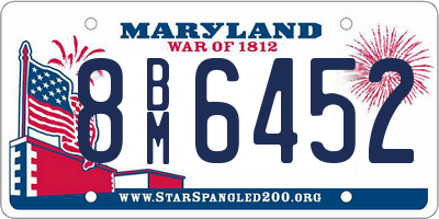 MD license plate 8BM6452