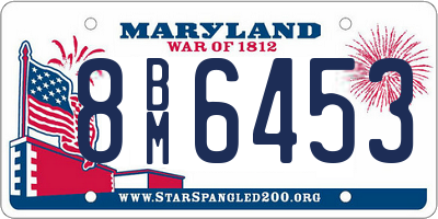 MD license plate 8BM6453