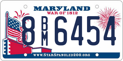 MD license plate 8BM6454