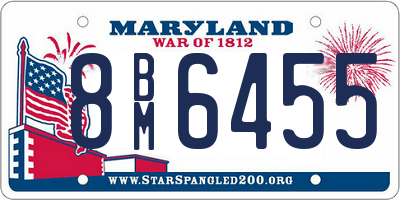 MD license plate 8BM6455