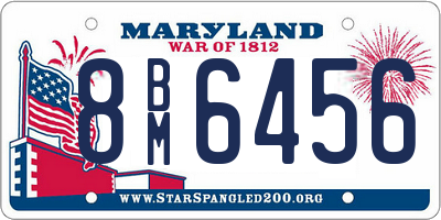 MD license plate 8BM6456