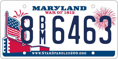 MD license plate 8BM6463