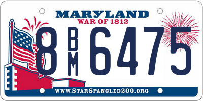 MD license plate 8BM6475