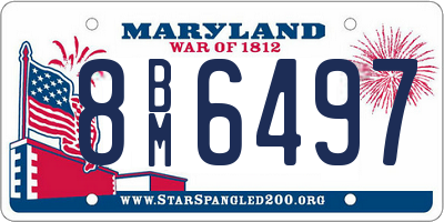 MD license plate 8BM6497