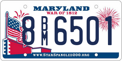 MD license plate 8BM6501