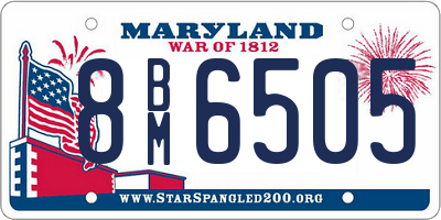 MD license plate 8BM6505