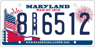 MD license plate 8BM6512