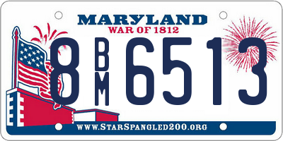 MD license plate 8BM6513