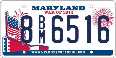 MD license plate 8BM6516