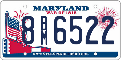 MD license plate 8BM6522