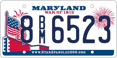 MD license plate 8BM6523