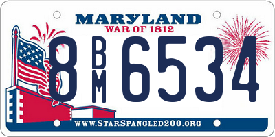 MD license plate 8BM6534