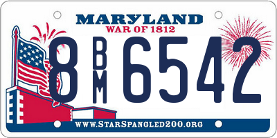MD license plate 8BM6542