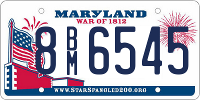 MD license plate 8BM6545
